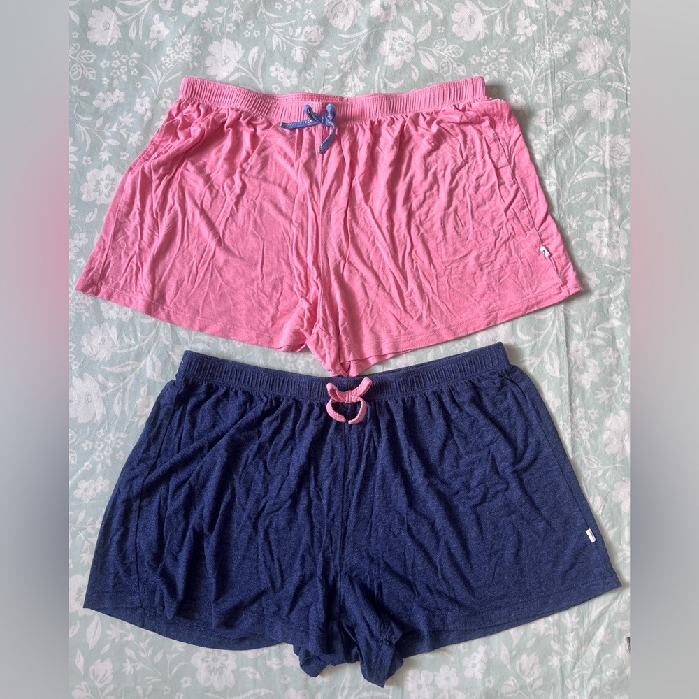 Lot of 2 Pair Pajama Shorts Pink and Blue Soft Sleepwear Size Medium